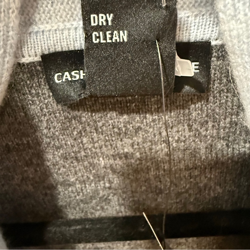 Cashmere Women’s Open Front Cardigan- 100% Cashmere- Blue/Gray-M-NWT - Picture 4 of 8